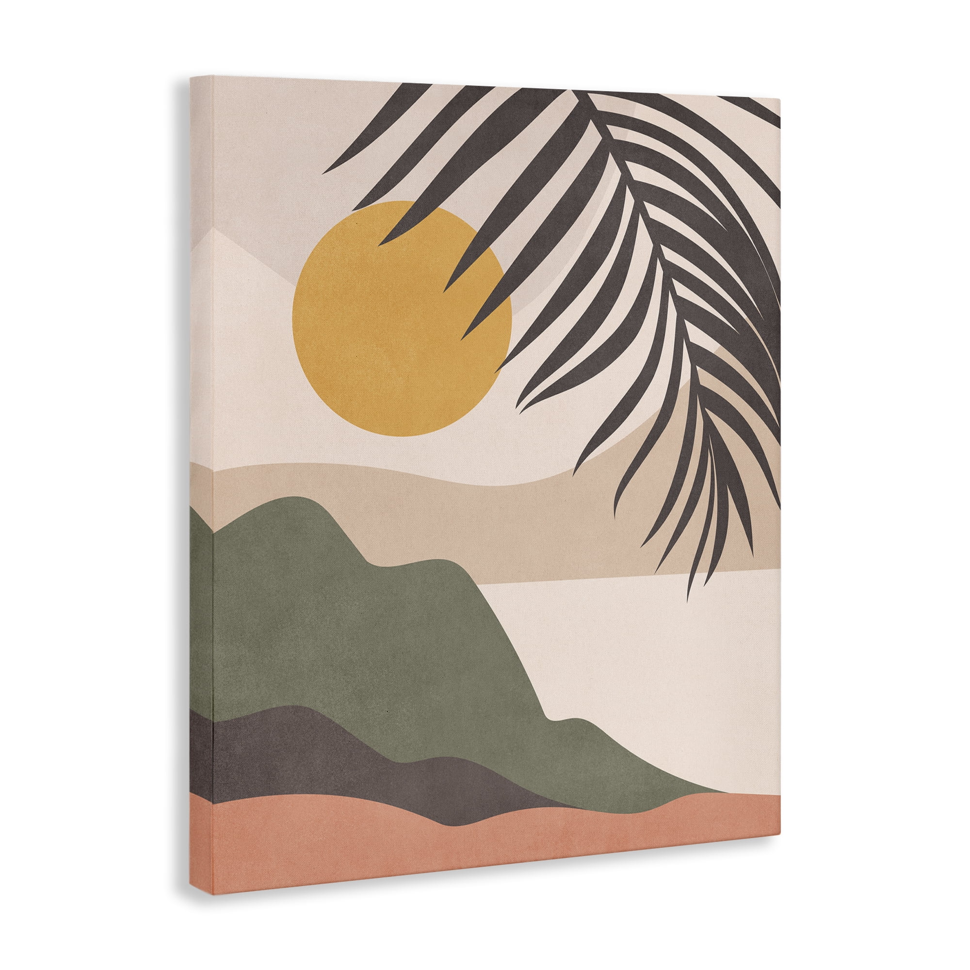 Stupell Industries Tropical Boho Scene Landscape & Nature Painting Wrapped Canvas Art Print Wall Art, 24 x 30