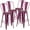 Purple, variant on Flash Furniture 4 Pk. 30" High Copper Metal Barstool with Back and Wood Seat