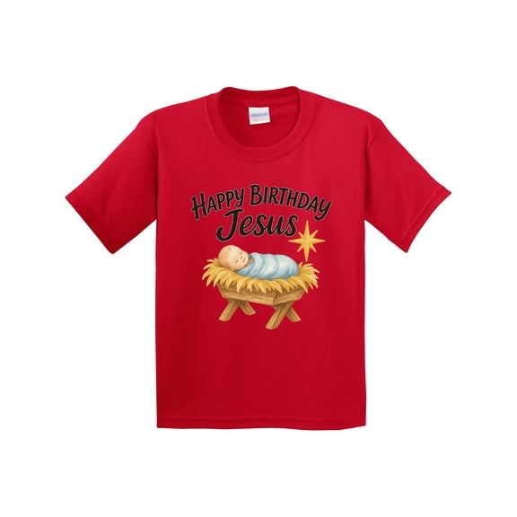 Inktastic Happy Birthday Jesus Nativity Christmas Youth T-Shirt