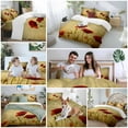 thumbnail image 6 of Red Poppy Flowers Queen Size Comforter Set, Floral Retro Countryside Vintage Bedding for All Seasons, 4 Pcs Bed Set, 1Quiltcover (90"x92") ,1Sheet(94"x116"), 2Pillowcases (30"x20"), 6 of 9