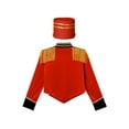 thumbnail image 4 of YiZYiF Girls Boys Drum Major Team Uniform Marching Band Tassel Jacket Coat with Hat Drummer Performance Costume C Red 14, 4 of 7