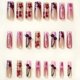thumbnail image 2 of Presiona las uñas BABALAL, largas, cuadradas, rosadas y rojas, punta francesa, 24 unidades, 2 of 7