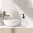 thumbnail image 2 of Unique Bargains 1 Pc Convenient Vertical Stripes Soap Dispenser 13.53oz Clear Black, 2 of 6