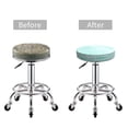 thumbnail image 5 of Fotbe Blue Bright Stool Covers Round,Waterproof Round Bar Stool Covers Bar Chair Covers Washable Stool Cushion Slipcover for 12-14 Inch Chair-14 inch, 5 of 7