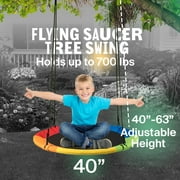 40'' Flying Saucer Tree Swing Indoor Outdoor Play Set Kids Christmas Gift
