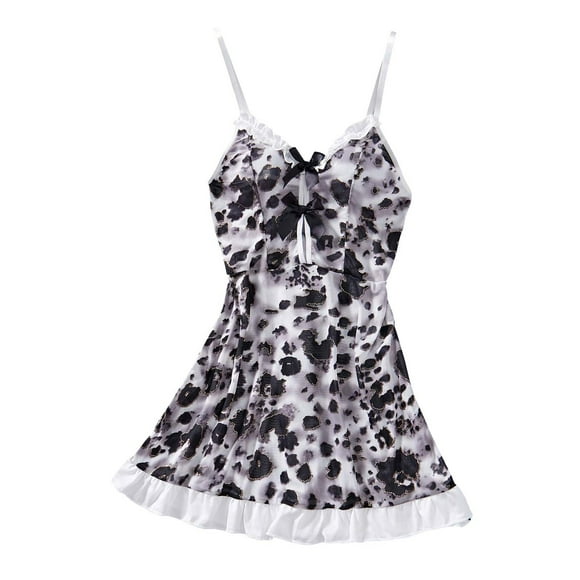 COM1950s Skirts for Women, Skirt for Women, Women's Spicy Girl Sexy Low Cut V-Neck Waist Waist Print Hanging Strap Leopard Pattern Skirt, Sexy Skirts for Women, Leopard Print Skirt