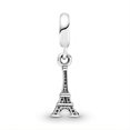 thumbnail image 2 of 925 Sterling Silver Paris Landmark Eiffel Tower Dangle Charm for Bracelet Charms Bangle Pendant Jewelry, 2 of 3