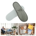 thumbnail image 4 of Unique Bargains 1 Pair Disposable Slippers Foldable Linen Closed Toe Slippers Hotel Slippers for Family Gray, 4 of 5