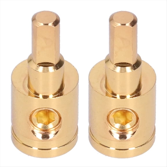 Power Wire Reducer, 0GA Pure Copper Gold Plated Reducer Terminal Connector for Car Audio Amplifier ,2PCS