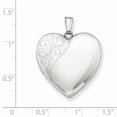thumbnail image 2 of Sterling Silver Rhodium-Plated 24mm Polished Swirl Heart Locket (31 X 24) Made In Hong Kong qls310, 2 of 2