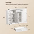 thumbnail image 5 of Aiho Farmhouse Kitchen Buffet Cabinet: Freestanding Storage Sideboard with Drawer, Double Doors & Adjustable Shelves, Painted,ALL WHITE, 5 of 11