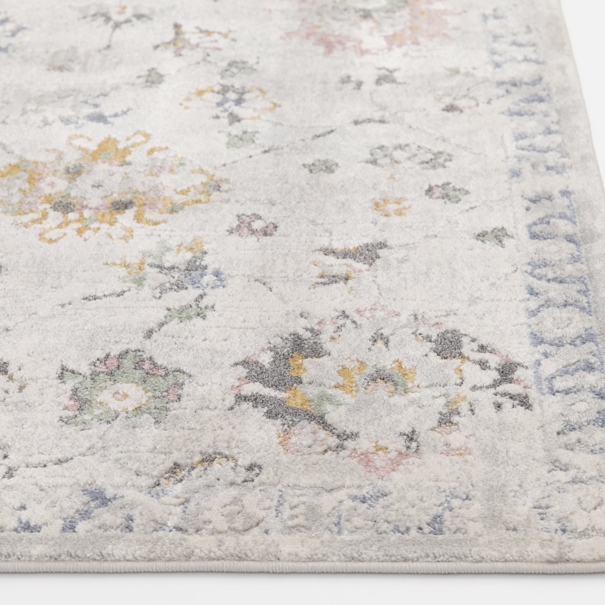 Better Homes & Gardens Persian Blooms Silver Indoor Area Rug, 5' x 7'