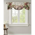 thumbnail image 2 of Wood Grain Flower Retro Window Valance Curtain Kitchen Cafe Short Curtains Living Room Tie-Up Valance Curtain, 2 of 6