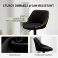 thumbnail image 4 of Bar Stool Set of 2, Adjustable Velvet Swive Barstools with Padded Back and Metal Footrest, Counter Height Barstools for Kitchen, Home, Bar, Dining Room and Restaurant, Black, 4 of 9