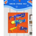 thumbnail image 3 of Orange Peg Board for  Gun Storage Organizer - Wall Mount Tool Holder with 20 Wooden Pegs and, 3 of 6