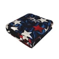 thumbnail image 2 of KLL Red Blue White Stars Print Fleece Throw Blanket, Horizontal Fleece Bedding Cute Soft Blankets Comfy Fleece Flannel Plush Home Decor for Couch & Bed -50"x40", 2 of 9