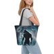thumbnail image 2 of Fotbe Moon Wolf Warrior Bolsa de Playa con Estampado, Bolsa de Hombro, Bolsa de Mano Espaciosa, Bolsa de Viaje Ligera, Bolsa de Compras Versátil, 2 of 6