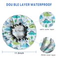 thumbnail image 3 of Shower Caps,LightBlue Cartoon Dinosaurs Trees Pattern Waterproof Shower Cap for Women 4 Pieces,Double Reusable Hair Cover for Shower PEVA Elastic Stretch Hem, 3 of 7