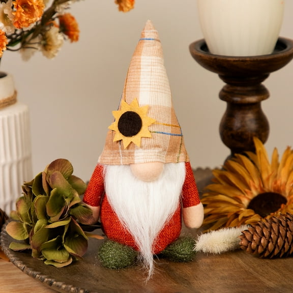 Northlight Standing Sunflower Autumn Harvest Gnome Figurine - 7.5"
