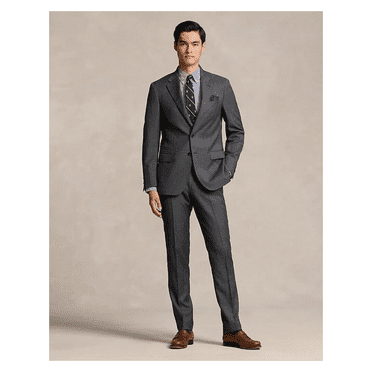 $495 Ralph Lauren Mens Classic-Fit Two Button Formal Suit, Medium Grey, 40 Long