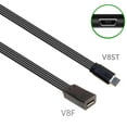 thumbnail image 4 of 90 Degree Angled Microed USB Extension Cable Flat Silicone Charging Data Cord For Smartphones Tablets Cameras, 4 of 8