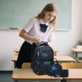thumbnail image 2 of HNMKIU Kids Backpack Set Boys Girls School Bookbag Pencil Lunch Bag Lightweight Student Backpack Children ,Black1, 2 of 5