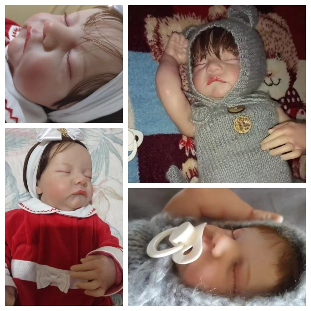 18inch Levi Full Body Newborn Baby Doll Reborn Sleeping Flexible 3D Skin Tone with Visible Veins Hand Root Hair Doll