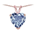 thumbnail image 3 of Star K � Simulated Aquamarine 8mm Heart Pendant Necklace, 3 of 7