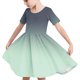 thumbnail image 1 of Odeerbi Niñas Verano A-Line Vestido Gradiente Swing Vestido Niños Manga Corta Stretchy Dress, 1 of 7