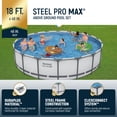 thumbnail image 2 of Open Box Bestway Steel Pro 18-Foot Round Swimming Pool Set, Filter Pump Ladder, 2 of 11
