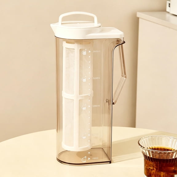 Linnome 2.2L Cold Brew Coffee Maker Large Capacity Fruit Tea Infuser Bottle Iced Coffee Pitcher for Home Kitchen Office Party Daily Beverage