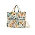 thumbnail image 7 of FORMRS Womens Corduroy Tote Bag Crossbody Shoulder Handbag with Pocket, Whimsical Leaves, 7 of 7