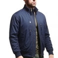thumbnail image 5 of XUNKUSGA Men Padded Flight Bomber Jacket Windproof Warm Stand Collar Zip Up Military Jackets for Men with Multi Zip Pocket Classic Casual Cold Weather Coat for Men Navy M, 5 of 6