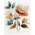 thumbnail image 1 of Qisvanset Framed Canvas Wall Art 12x16 Inch Psalm Watercolor Pink Flower Religious Apartment Art, 1 of 5