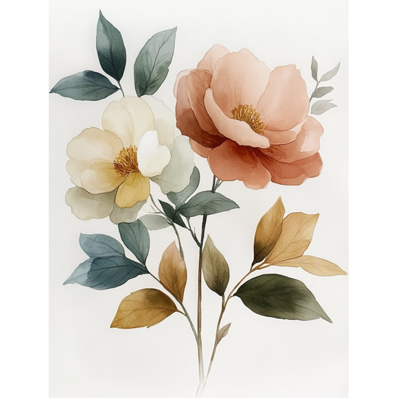 Qisvanset Framed Canvas Wall Art 12x16 Inch Psalm Watercolor Pink Flower Religious Apartment Art