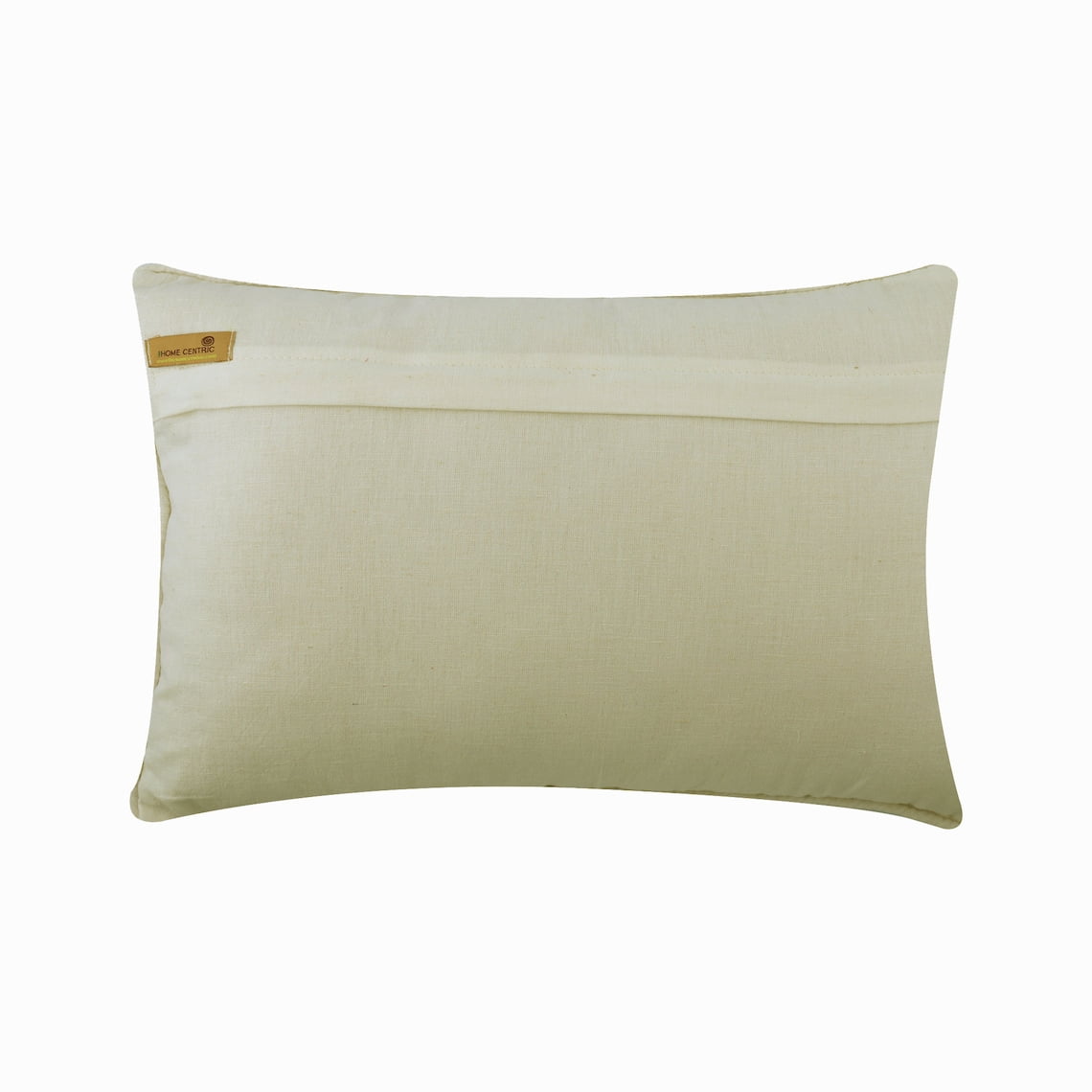 Ivory 12"x26" (30x65 cm) Rectangle Pillow Covers, Linen Applique Lumbar Pillow Covers, Geometric Pattern Modern Style - Gold Heist