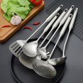 thumbnail image 3 of Espátula de acero inoxidable para cocinar en el hogar, cuchara para sopa y colador, juego de utensilios de cocina, 3 of 4