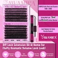 thumbnail image 2 of Kit de extensión de pestañas Yawamica Fluffier Lash Clusters 150D+200D, 2 of 7
