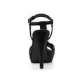 thumbnail image 3 of BLISSFUL STEP Women T Strap Slingback Platform Stiletto Heel Sandals Black 9, 3 of 8