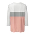 thumbnail image 5 of Utoimkio Women's 3/4 Sleeve V Neck T Shirt Color Block Collared Button Down Shirts for Women, 5 of 5