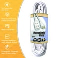 Coleman Cable 9415 Extension Cord with 2 Power Outlets, White, 20Foot