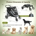 thumbnail image 4 of Dog Stroller for Medium/Large Dogs One-Click Folding,Extra Large Pet Stroller with Storage Pocket,Cat Stroller with Shock Absorption，Red, 4 of 9