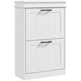 thumbnail image 1 of HOMCOM Narrow Shoe Cabinet for Entryway with Flip Drawers Adjustable Shelf, 1 of 10
