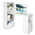 thumbnail image 1 of Costway Bureau d'Ordinateur Poste de Travail d'Écriture de Bureau avec Étagères de Rangement à 6 Niveaux Blanc, 1 of 10