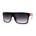 thumbnail image 1 of Womens Flat Top Rectangular Mobster Sunglasses Black Orange Smoke, 1 of 4