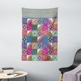 thumbnail image 1 of Boho Tapestry, Colorful Middle Eastern Paisleys and Flower Motifs on Checkered Squares Illustration, Wall Hanging for Bedroom Living Room Dorm Decor, 40W X 60L Inches, Multicolor, by Ambesonne, 1 of 2
