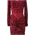 thumbnail image 4 of VKOYWKM Petite Evening Dresses for Women Trendy Sweetheart Neck Long Sleeve Evening Formal Dresses High Split Full Length Dresses Solid Mermaid Prom Dresses, 4 of 7