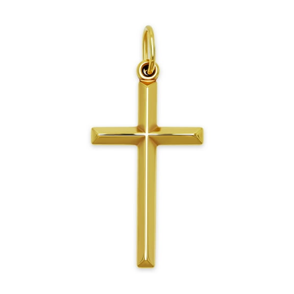 Gold Cross Charm Pendant - 10 Karat Gold - Religious Cross Charm - Cross Jewelry