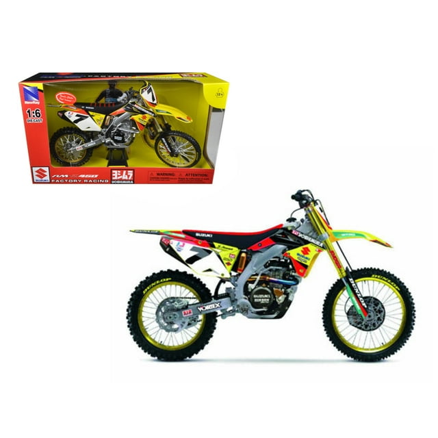 New Ray Suzuki Factory Racing RM-Z450 #7 James Stewart Dirt Bike Motorcycle Model 1/6