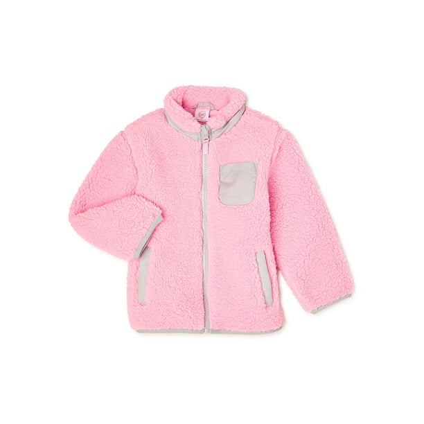 Wonder Nation Baby & Toddler Girls Sherpa Jacket, Sizes 0M5T